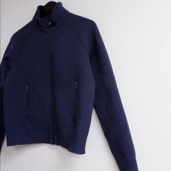 LULULEMON NTS BOMBER JACKET IN MIDNIGHT NAVY- SIZE 8- LIKE NEW 🏃‍♀️ - Picture 7 of 10